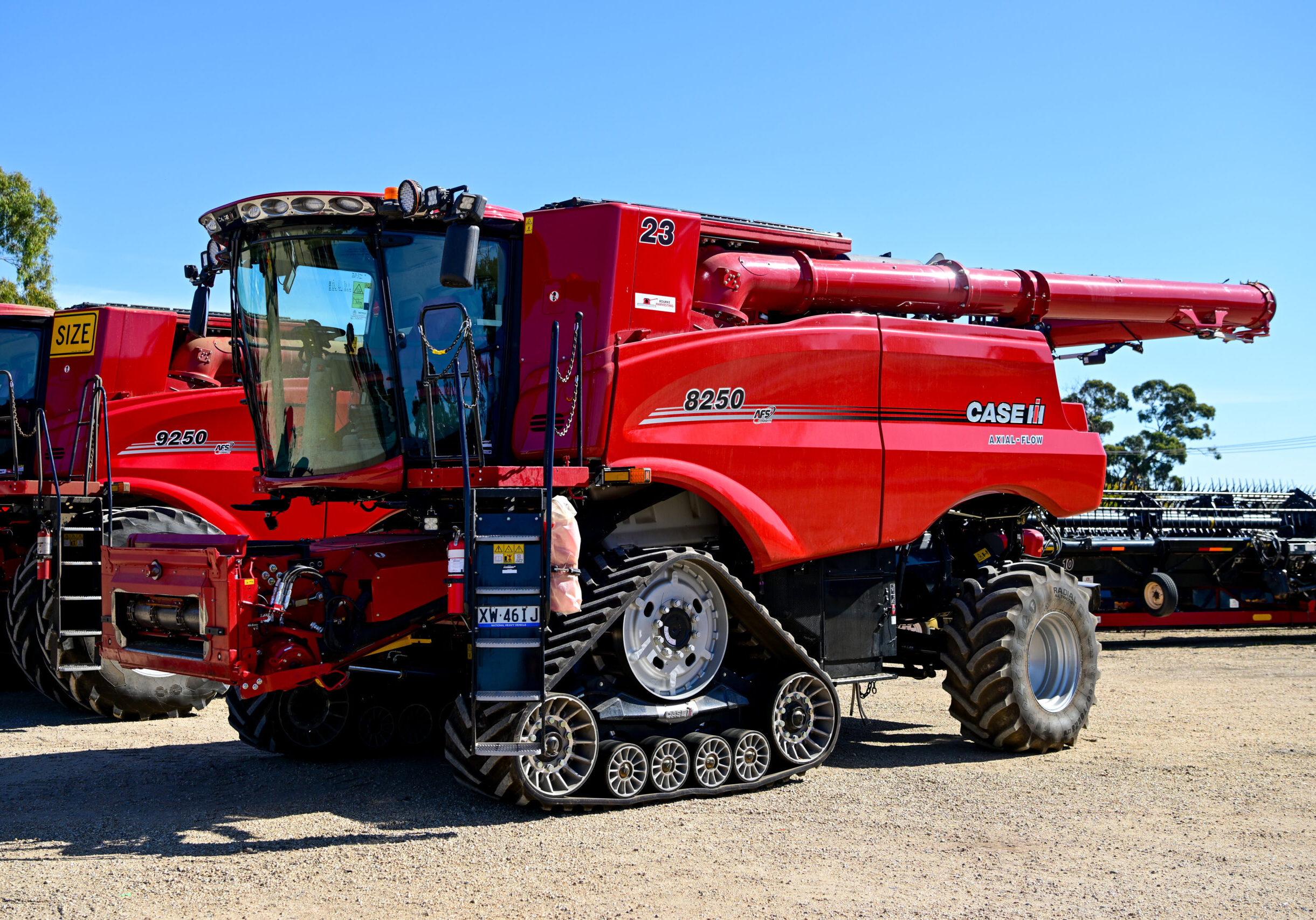 case harvesting combine on tracks